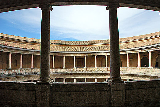 查尔斯五世,宫殿,阿尔罕布拉,格拉纳达,安达卢西亚,西班牙