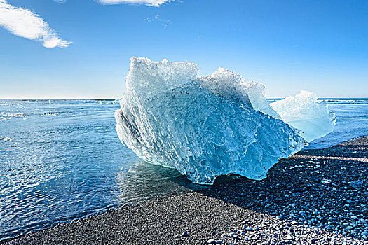 蓝色,冰山,杰古沙龙湖,冰河,湖,南,冰岛