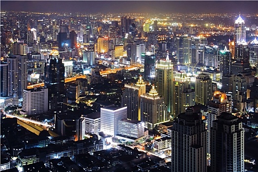 曼谷,天际线,夜晚