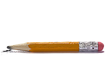 短小,尖锐,铅笔,白色背景