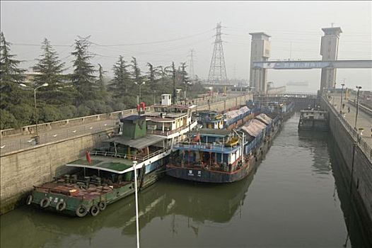河,葛洲坝,锁,靠近,宜昌,中国