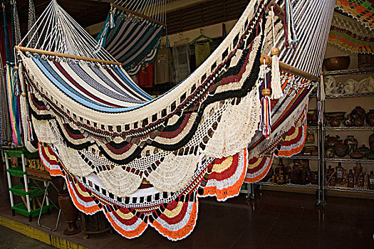 中美洲,尼加拉瓜,编织物,吊床,展示,店,市场
