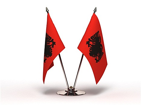 微型,旗帜,阿尔巴尼亚,隔绝