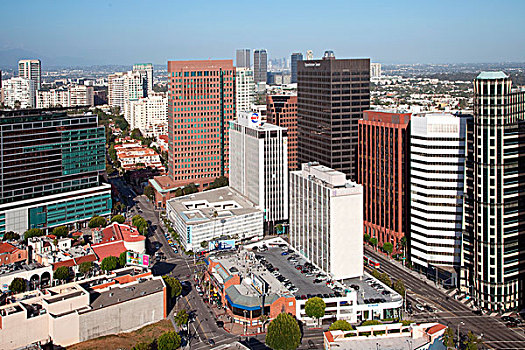 俯视,洛杉矶,地区,锤子,博物馆,中心,照片