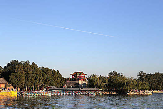 颐和园国古代建筑中国元素背景图片