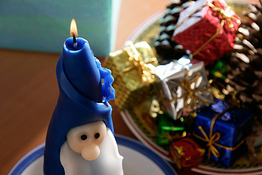 圣诞老人,蜡烛,礼盒