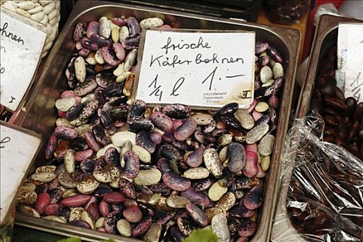 红花菜豆,农贸市场,格拉茨,施蒂里亚,奥地利,欧洲