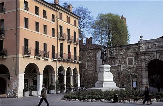 广场,纪念建筑,雕塑,维琴察,威尼托,意大利,欧洲,世界遗产