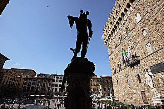 意大利,托斯卡纳,佛罗伦萨,韦奇奥宫,市政广场,雕塑
