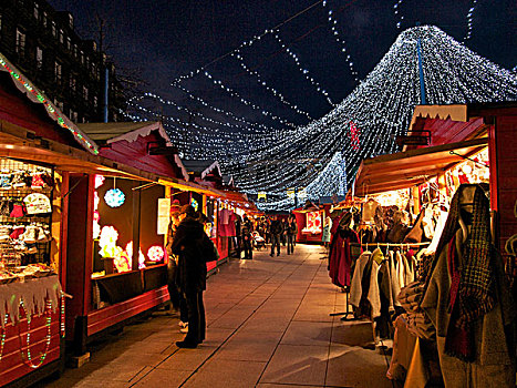圣诞市场,奥弗涅,法国,欧洲