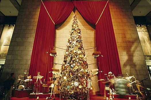 超现实主义,圣诞树,日常,物体,索尼,广场,纽约,美国