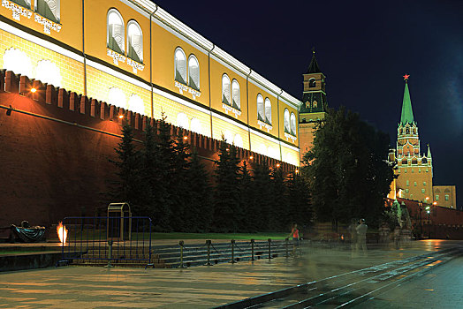 克里姆林宫,塔,夜晚,莫斯科,俄罗斯,欧洲