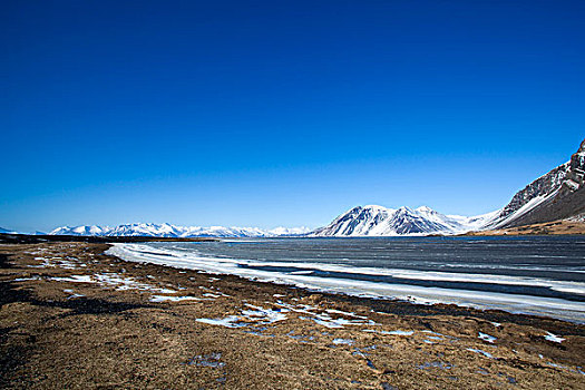 积雪,火山,风景,冰岛