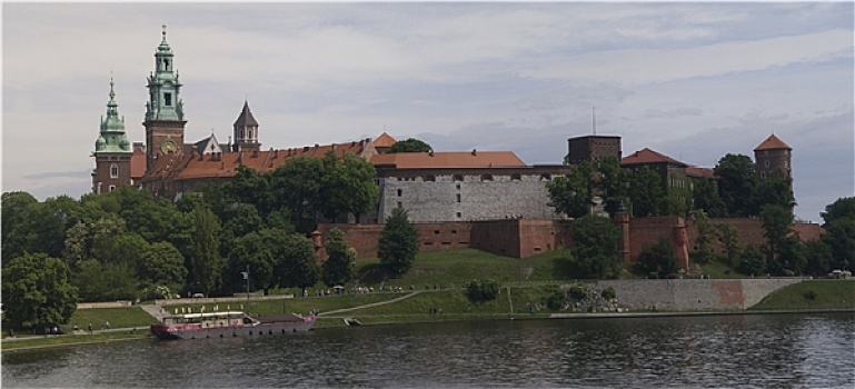 全景,城堡,大教堂,克拉科夫,波兰