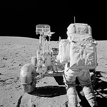 阿波罗16号,宇航员,工具,背影,月球车