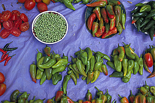 北美,墨西哥,瓦哈卡,辣椒,豌豆,出售,市场
