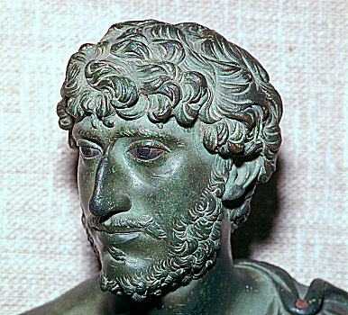 罗马人,青铜,半身像,男人,眼睛,二世纪,艺术家,未知