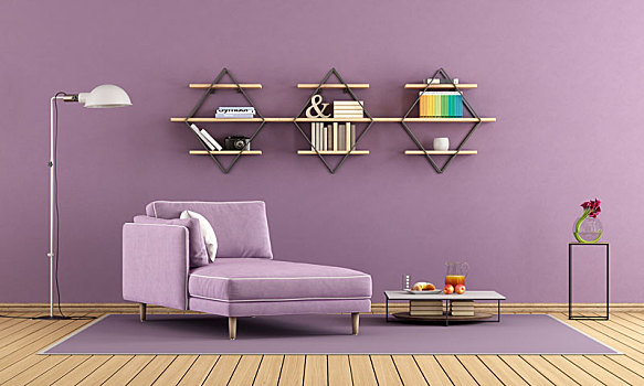 紫色,客厅,躺椅,架子