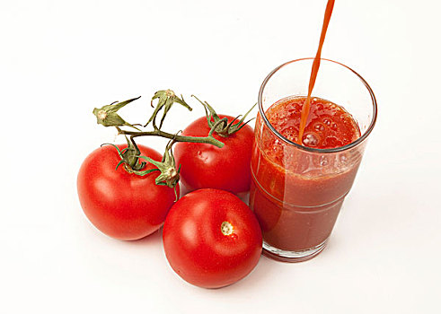 西红柿,玻璃杯,番茄汁