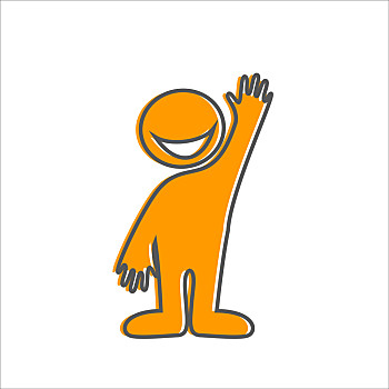 高兴,人,欢迎标志,欢迎,手势,友好,微笑