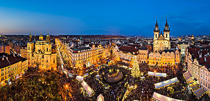 圣诞市场,老城,布拉格,捷克共和国