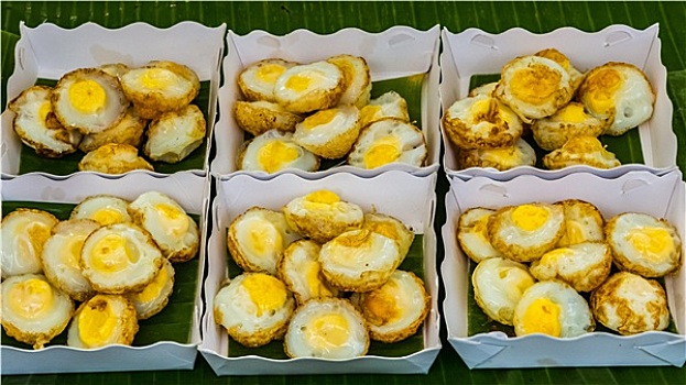 油炸,鹌鹑蛋,泰国食品