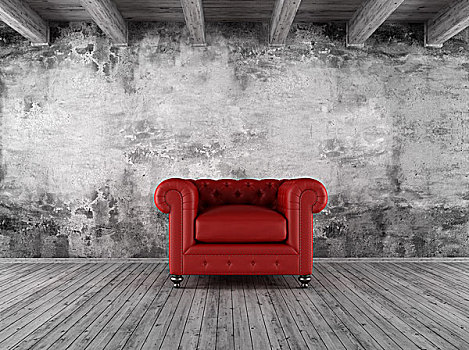 低劣,室内,红色,扶手椅