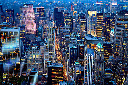 纽约,俯视图,曼哈顿,建筑物
