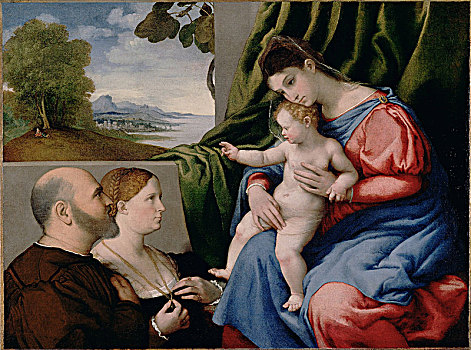 圣母玛利亚,孩子,两个,艺术家