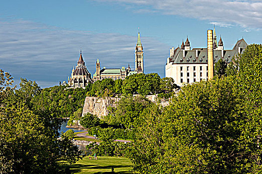 国会大厦,渥太华河,大路,桥,渥太华,安大略省,加拿大