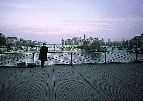 法国,巴黎,艺术桥,塞纳河