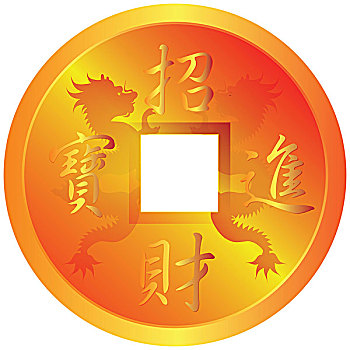 中国,金币,龙,象征