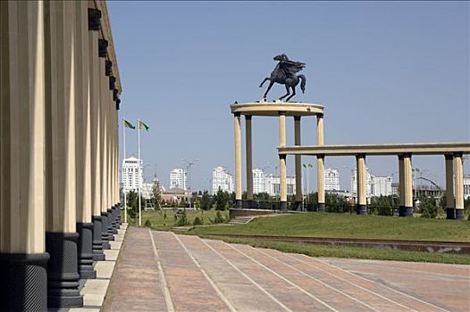 阿什喀巴得,国家博物馆,上方,新,住宅,建筑,土库曼斯坦