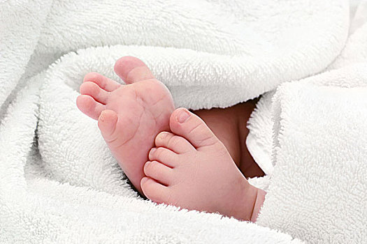 婴儿,脚,毛巾
