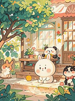 萌寵花園的午后時(shí)光