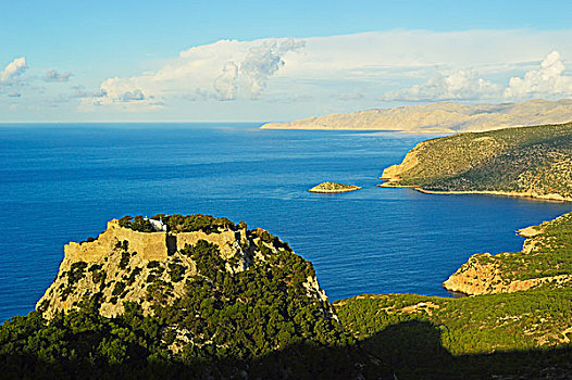城堡,爱琴海,罗得斯,多德卡尼斯群岛,希腊,欧洲