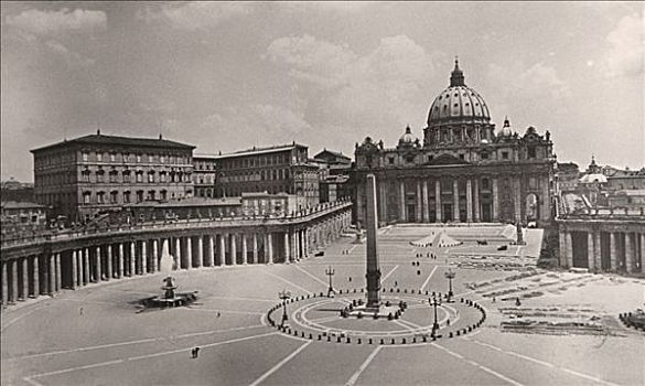 历史,照片,圣彼得广场,罗马,意大利,1898年