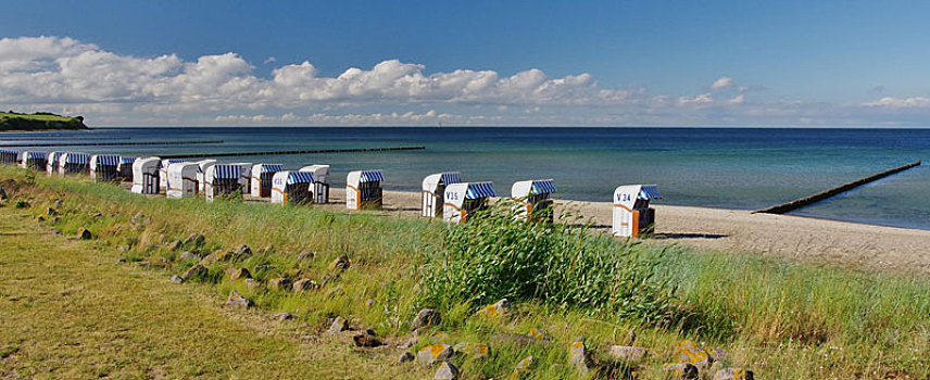 峻岸,波罗的海,沙滩椅,海滩,地区,北德