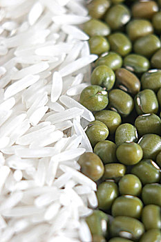 印度香米,绿色,绿豆