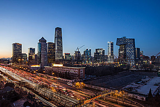 北京cbd地区夜景