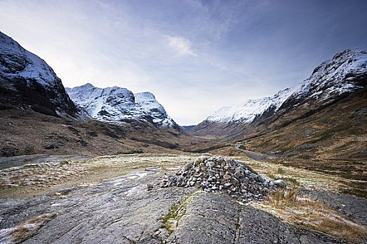 累石堆,山顶,苏格兰