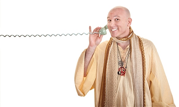 僧侣,打电话,通话