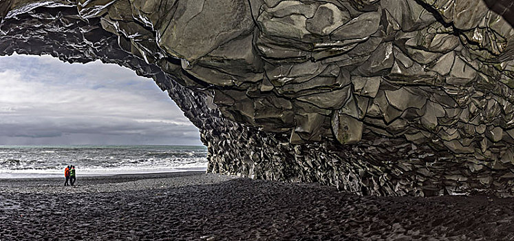 风景,洞穴,海滩,冰岛,欧洲
