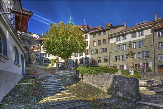楼梯,弗里堡,老城,瑞士