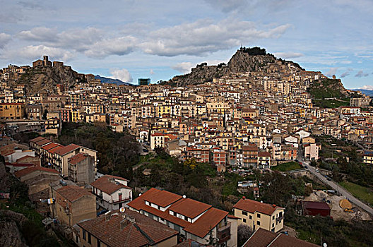 山,城镇,尼科西亚,西西里,意大利