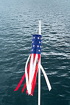 西雅图,湖,联合,冰淇淋,渡轮,旗帜