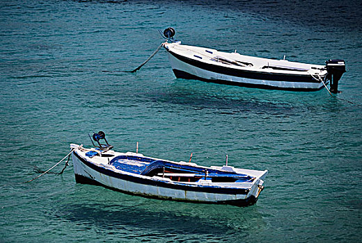 希腊,伯罗奔尼撒半岛,两个,船,漂浮,大幅,尺寸