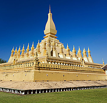 塔銮寺,佛塔,庙宇,地标,万象,老挝,印度支那,亚洲