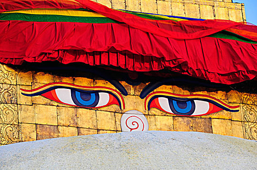 尼泊尔,博德纳,眼睛