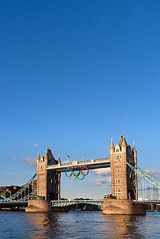 奥运,塔桥,泰晤士河,伦敦,英格兰,英国,欧洲